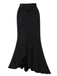 1960s Solid Tie-Up Mermaid Long Skirt, vintage skirt, retro style - perfect for women who love vintage and retro fashion