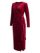 1960s Solid Twist V-Neck Velvet Dress, vintage dress, retro fashion - perfect for women who love vintage and retro fashion