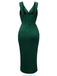This 1960s Solid V-Neck Side Slit Bodycon Dress wraps her in 1960s elegance, one twirl at a time