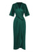 1960s Solid Velvet Half-Sleeve Dress - vintage dress, retro fashion