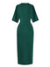 1960s Solid Velvet Half-Sleeve Dress - vintage dress, retro fashion