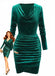 1960s Solid Velvet Long Sleeve Cowl Neck Dress - vintage dress, retro fashion