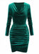 1960s Solid Velvet Long Sleeve Cowl Neck Dress - vintage dress, retro fashion