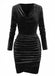 1960s Solid Velvet Long Sleeve Cowl Neck Dress - vintage dress, retro fashion