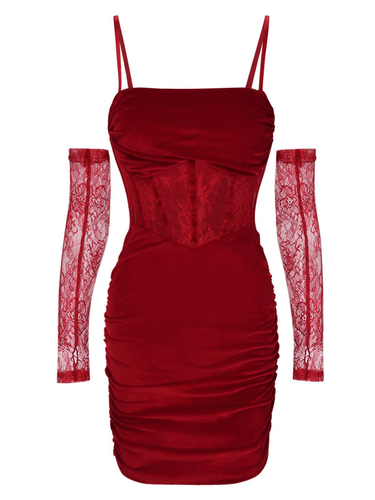 1960s Solid Velvet Sling Dress With Sleeves, vintage dress, retro fashion - perfect for women who love vintage and retro fashion
