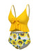 1960s Spaghetti Strap Floral Ruffles Swimsuit: 1960s Riviera elegance, reimagined for her