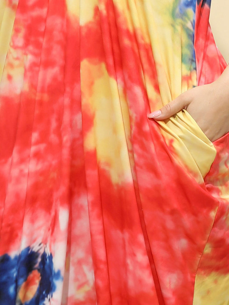 She slips into this 1960s Spaghetti Strap Floral Tulip Dress and suddenly it's a 1960s daydream