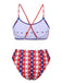 This 1960s Spaghetti Strap Independence Day Swimsuit carries 1960s vacation dreams in every stitch