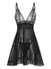 1960s Spaghetti Strap Lace Sheer Babydoll Lingerie Set - vintage fashion, retro style