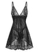 1960s Spaghetti Strap Lace Sheer Babydoll Lingerie Set - vintage fashion, retro style