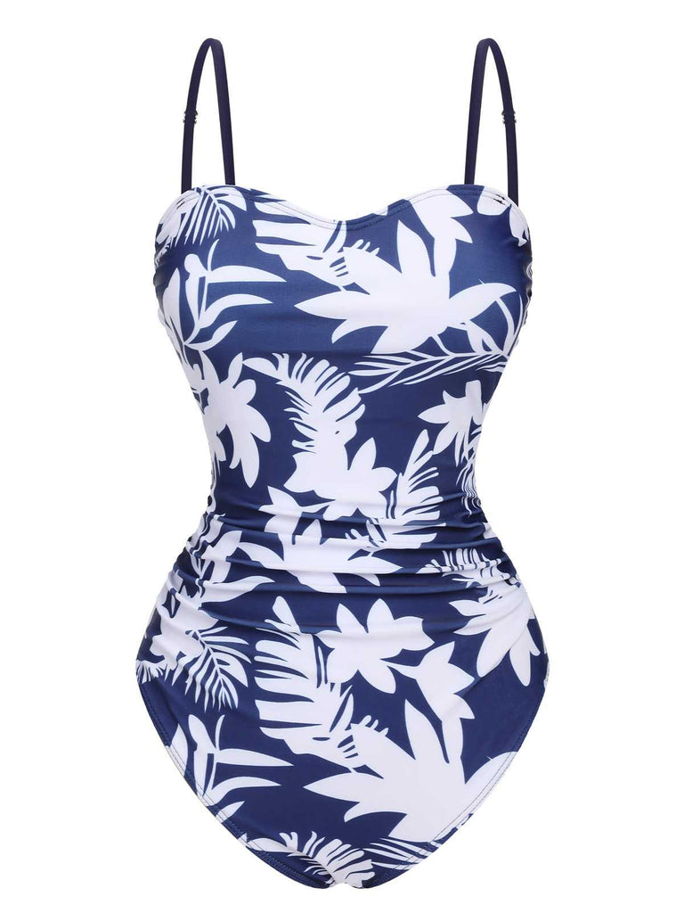 She's wearing 1960s Spaghetti Strap Plants Solid One-Piece Swimsuit and the whole beach remembers the 1960s
