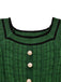 1960s Square Neck Pearl Button Knitted Dress - vintage dress, retro fashion