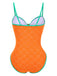 She's wearing 1960s Strap Contrast Trim One-Piece Swimsuit and the whole beach remembers the 1960s