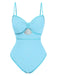 1960s Strap Contrast Trim One-Piece Swimsuit — 1960s poolside glamour meets sun-drenched confidence