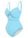 She's wearing 1960s Strap Contrast Trim One-Piece Swimsuit and the whole beach remembers the 1960s