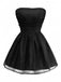 1960s Strapless Glitter Back-Tie Tulle Dress - vintage dress, retro fashion