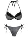 1960s Striped Mesh Halter Bow Bikini Set - vintage fashion, retro style