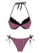 1960s Striped Mesh Halter Bow Bikini Set - vintage fashion, retro style