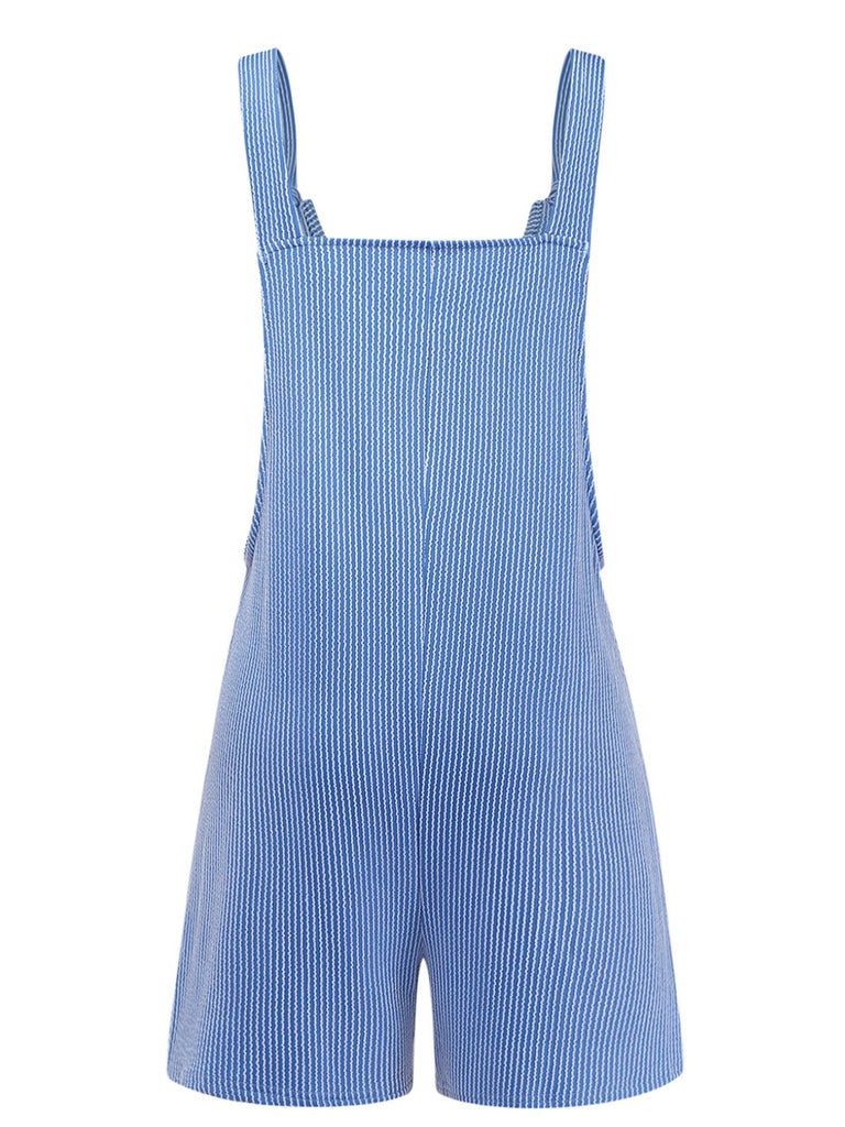 1960s Striped Pocketed Tie-Strap Romper - vintage romper, retro jumpsuit for vintage lovers