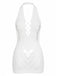 1960s Halter Fishnet Cutout Bodycon Mini Swimsuit Cover-Up - vintage swimsuit, pin-up style