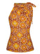 1960s Tie Neck Floral Sleeveless Top - vintage fashion, retro style