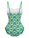 1960s Tropical Coconut Palm Tree Print Swimsuit - vintage swimwear, retro beach style for women