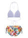1960s Tropical Halter Bikini Set & Cover-Up, vintage swimsuit, pin-up swimwear - perfect for women who love vintage and retro fashion