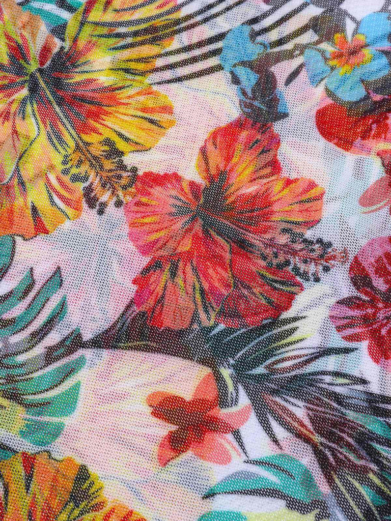 1960s Tropical Halter Bikini Set & Cover-Up, vintage swimsuit, pin-up swimwear - perfect for women who love vintage and retro fashion