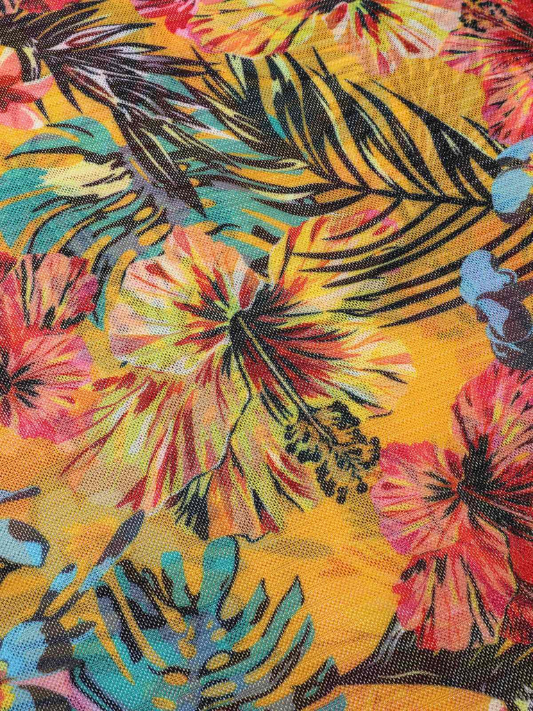 1960s Tropical Halter Bikini Set & Cover-Up, vintage swimsuit, pin-up swimwear - perfect for women who love vintage and retro fashion