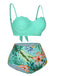 1960s Tropical Plant Back Strap Swimsuit, vintage swimsuit, pin-up swimwear - perfect for women who love vintage and retro fashion