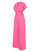 1960s V-Neck Belted Solid Jumpsuit — 1960s elegance in the palm of her hand