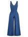 1960s V Neck Denim Vintage Jumpsuit 4