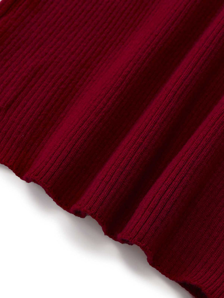1960s V-Neck Ribbed Knit Button Bodycon Dress - vintage dress, retro fashion