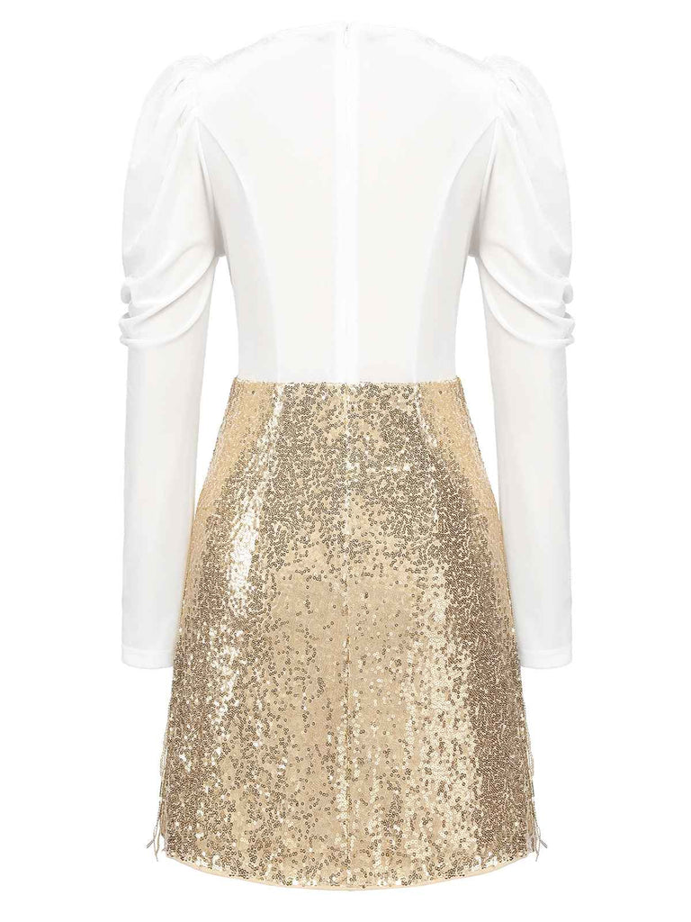 1960s V-Neck Tassel Sequined Wrap Dress — vintage elegance for the modern woman