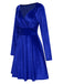 1960s V-Neck Velvet Long Sleeve A-Line Dress, vintage dress, retro fashion - perfect for women who love vintage and retro fashion