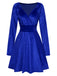 This 1960s V-Neck Velvet Long Sleeve A-Line Dress wraps her in 1960s elegance, one twirl at a time