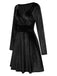 1960s V-Neck Velvet Long Sleeve A-Line Dress, vintage dress, retro fashion - perfect for women who love vintage and retro fashion