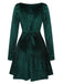 1960s V-Neck Velvet Long Sleeve A-Line Dress: where 1960s romance meets her modern spirit