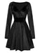 1960s V-Neck Velvet Long Sleeve A-Line Dress — the kind of 1960s dress that makes strangers smile