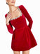 1960s Velvet Diamond Square Neck Dress - vintage dress, retro fashion