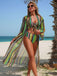 1960s Vertical Stripe Lace-Up Bikini Set & Cover-Up, vintage swimsuit, pin-up swimwear - perfect for women who love vintage and retro fashion