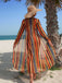 1960s Vertical Stripe Lace-Up Bikini Set & Cover-Up, vintage swimsuit, pin-up swimwear - perfect for women who love vintage and retro fashion
