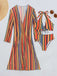 1960s Vertical Stripe Lace-Up Bikini Set & Cover-Up, vintage swimsuit, pin-up swimwear - perfect for women who love vintage and retro fashion