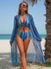 1960s Vertical Stripe Lace-Up Bikini Set & Cover-Up, vintage swimsuit, pin-up swimwear - perfect for women who love vintage and retro fashion