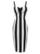 1960s Vertical Stripe Straps Pencil Dress: where 1960s romance meets her modern spirit