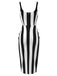 This 1960s Vertical Stripe Straps Pencil Dress wraps her in 1960s elegance, one twirl at a time