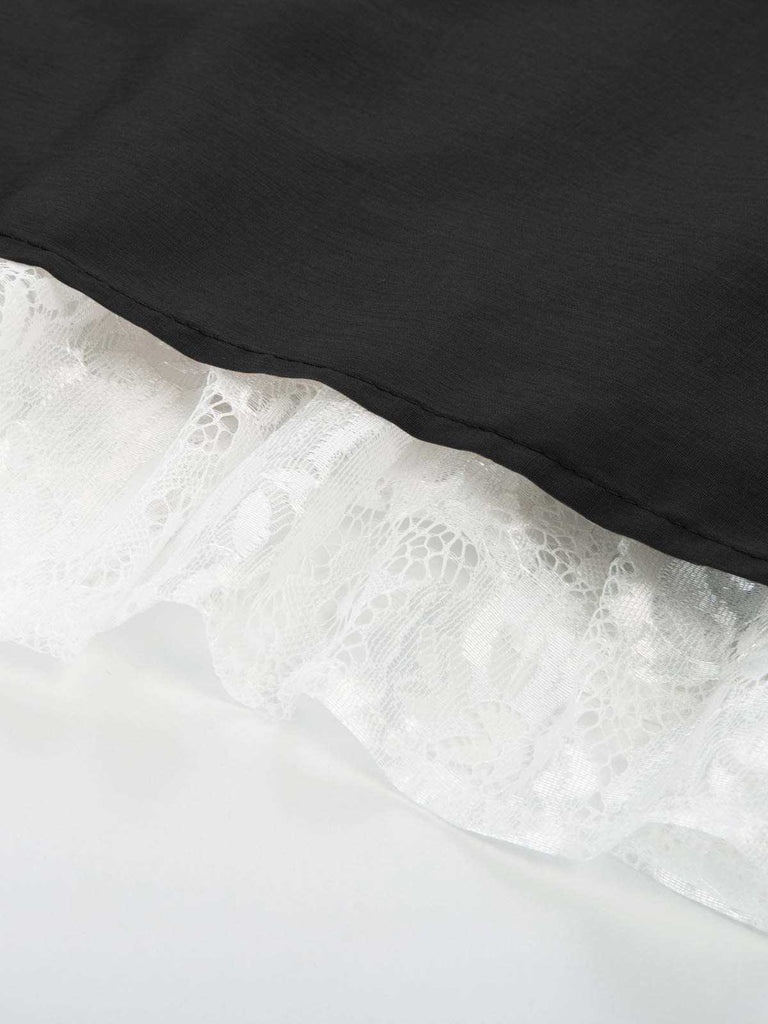 1960s Victorian-Style Ruched Lace Maxi Skirt — 1960s femininity that moves with her mood