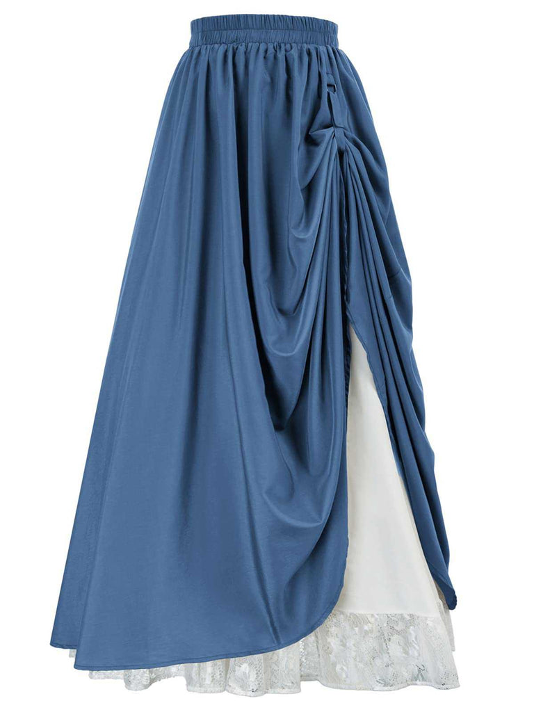 She sways in this 1960s Victorian-Style Ruched Lace Maxi Skirt and it's pure 1960s magic