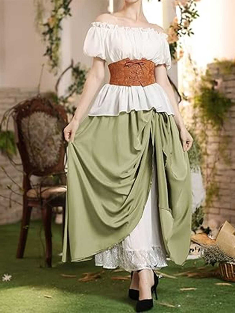 1960s Victorian-Style Ruched Lace Maxi Skirt — 1960s femininity that moves with her mood
