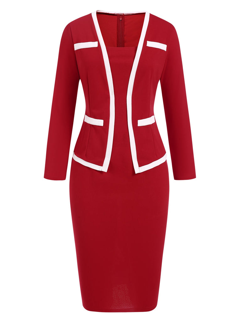 1960s Vintage Fake-Two Pieces Pencil Dress, vintage dress, retro fashion - perfect for women who love vintage and retro fashion